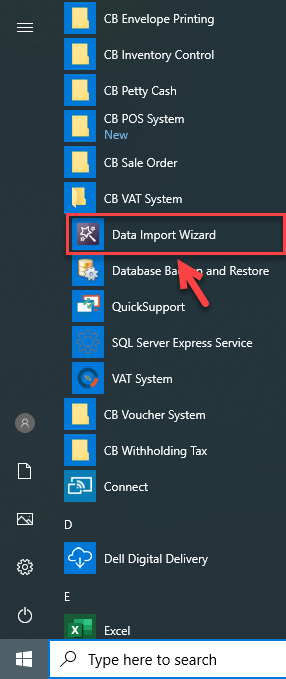 เปิดโปรแกรม โดยคลิกที่ Data Import Wizard